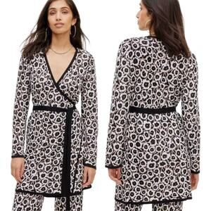 Diane Von Furstenberg Top Womens Large Wrap Poppy Sweater Business Casual